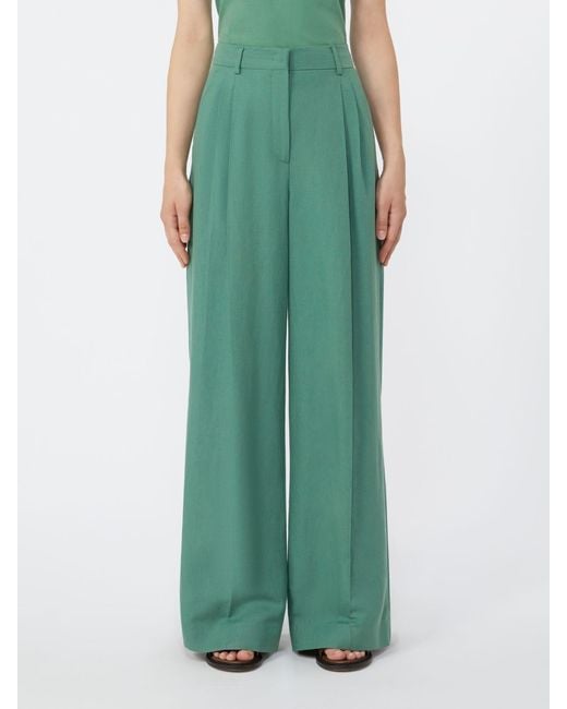 Weekend by Maxmara Green Veliero Pleated Pants