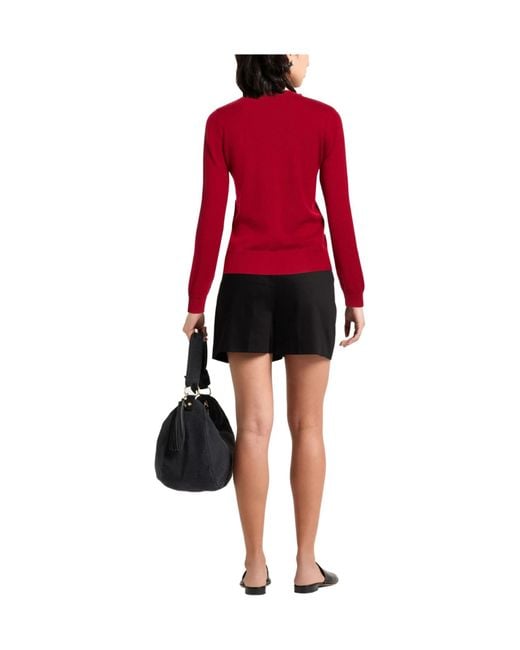 Max Mara Red Simple Knitted Top