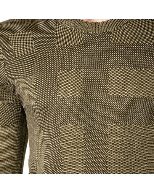Burberry Green Checkered Detail Pullover for men
