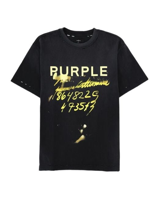 Purple Brand Black Paint Logo T-Shirt for men