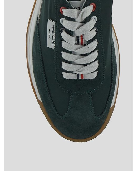 Thom Browne Green Translucent-Sole Lace-Up Sneakers for men