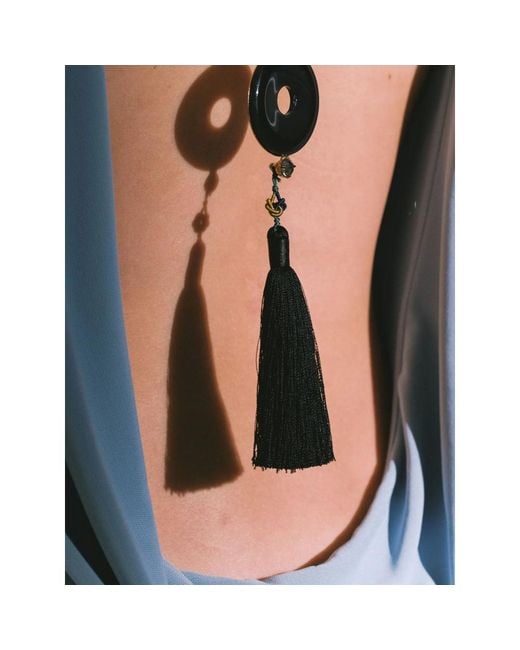 Jennifer Behr White Tassel Dakota Necklace