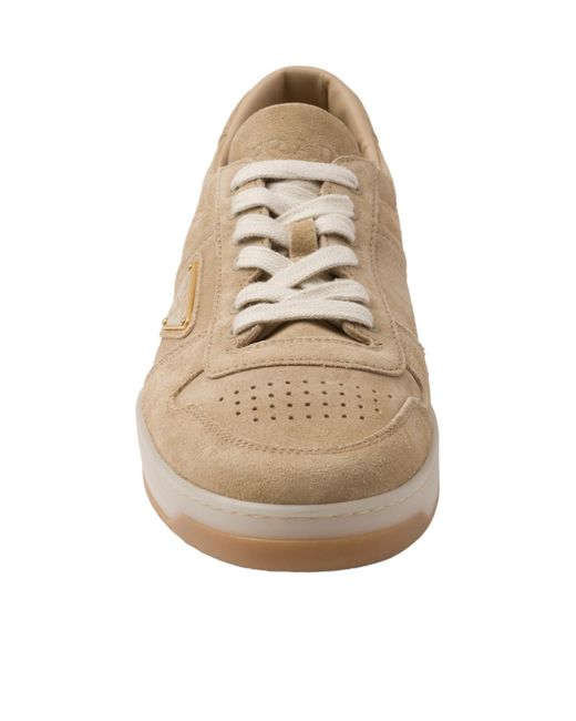 Prada Natural Downtown Suede Sneakers for men