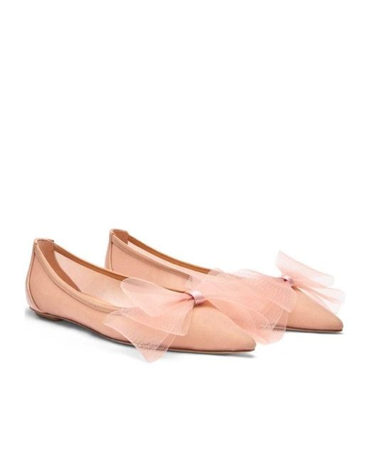 Stuart Weitzman Pink Leather Ballerina Shoes