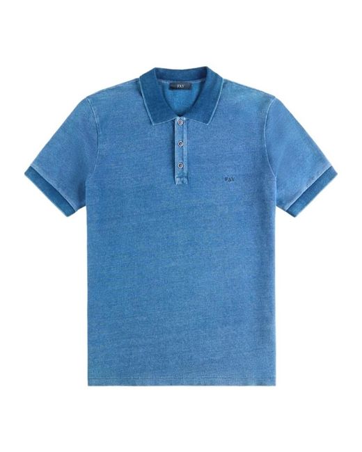 Fay Blue Short Sleeve Polo Shirt for men