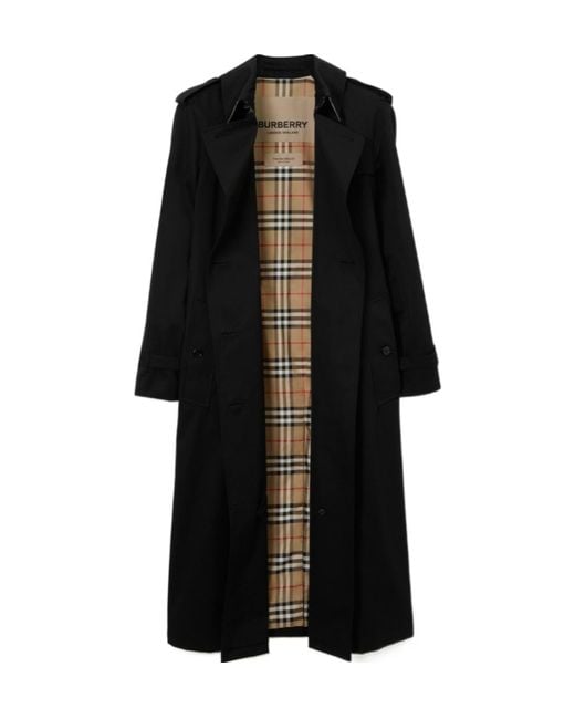 Burberry Black Double Breasted Belted Trench Coat