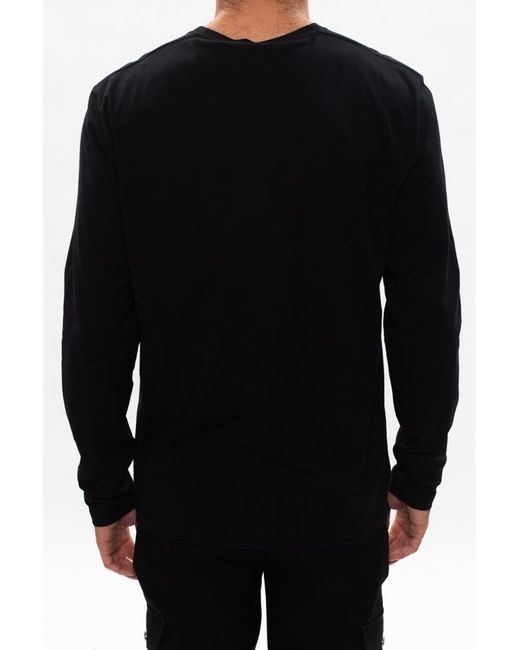 McQueen Blue Skull Print Long-Sleeved T-Shirt for men