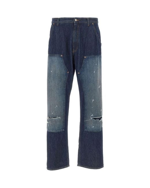 MM6 by Maison Margiela Blue Straight-Leg Jeans for men