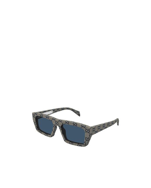 Gucci Blue Eyewear Rectangular Frame Sunglasses for men