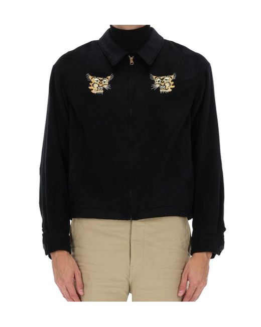 Visvim Black Embroidered Zipped Jacket for men