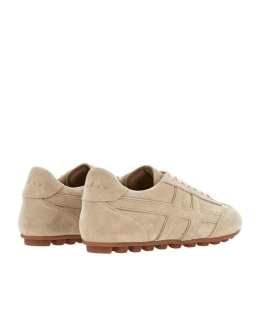Hogan Brown Olympia Side H Patch Sneakers