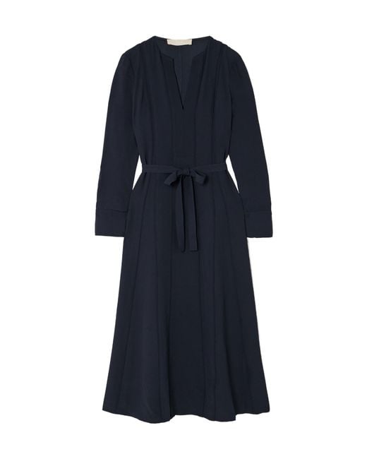 Ulla Johnson Blue Asilia Belted Crepe Midi Dress