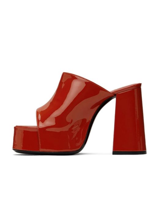 By Far Red Embossed High-Heeled Sandals