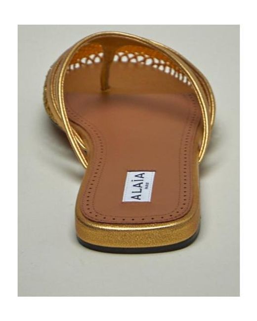 Alaïa Brown Round Toe Slippers