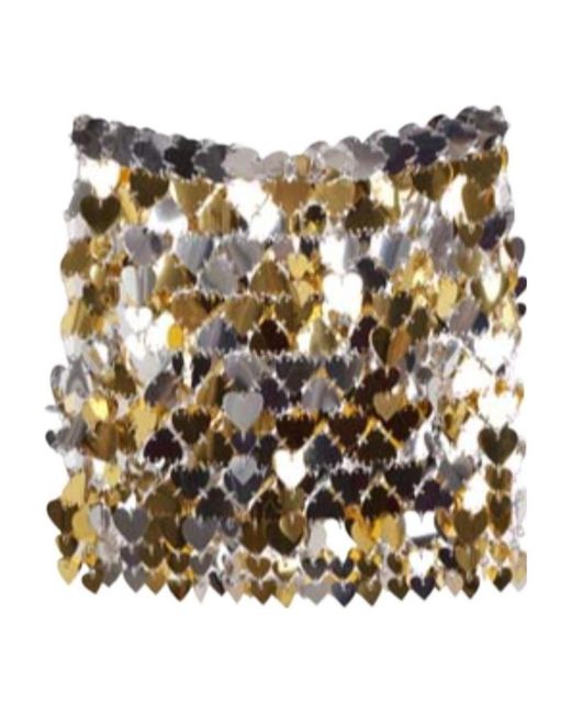 Rabanne Metallic Paillette Detailed Mini Skirt