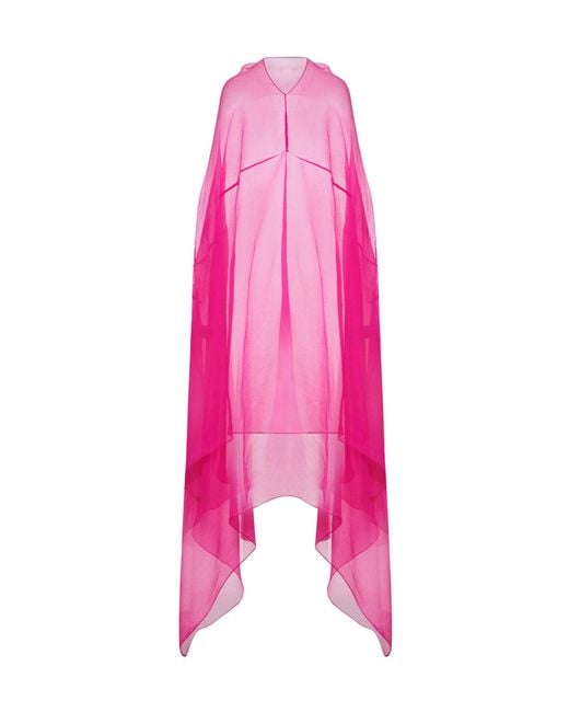 Dries Van Noten Pink Silk Cape