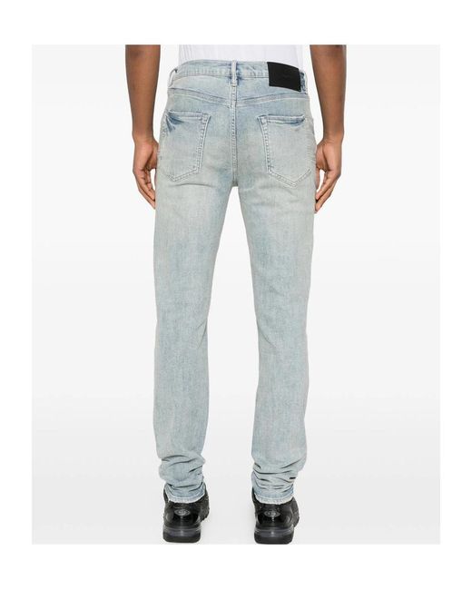 Purple Brand Blue Ripped Jeans for men