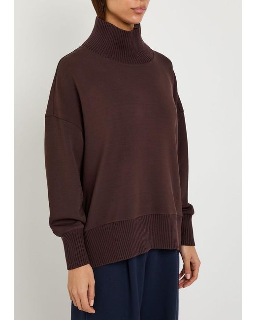 Varley Purple Barker High-Neck Stretch-Jersey Sweatshirt