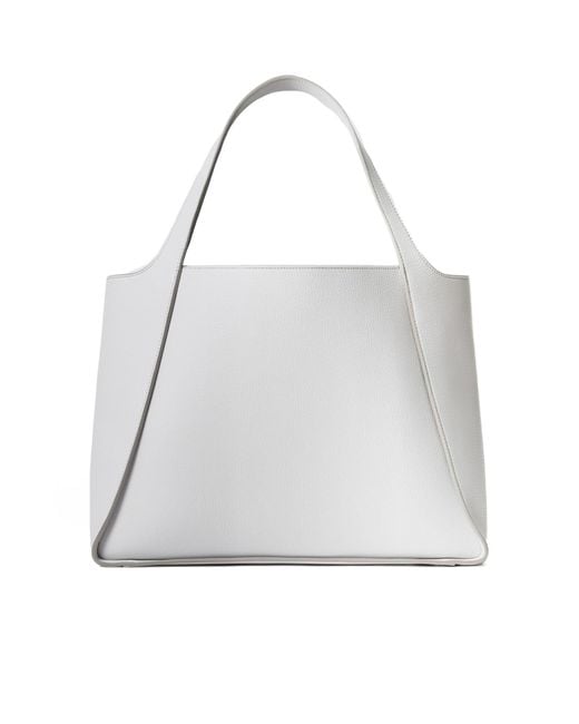 Stella McCartney White Logo Perforated Tote Bag