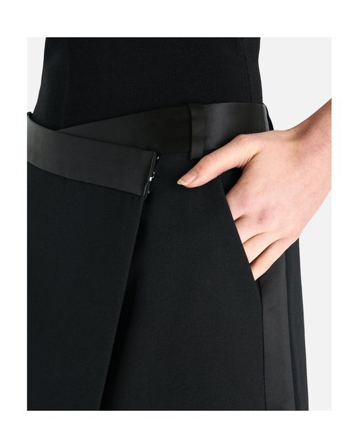 Jonathan Simkhai Black Satin-Belt Wrap Midi Skirt