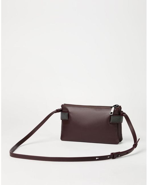 Brunello Cucinelli Brown Mini Essence Cross Body Bag