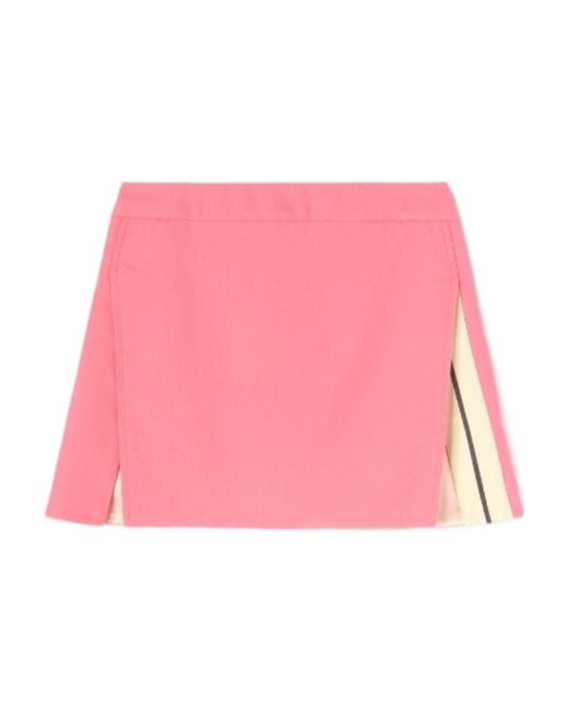 Palm Angels Pink High Waist A-Line Mini Skirt