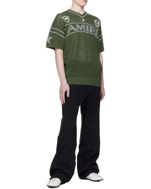 Amiri Green Sport Jersey T-Shirt for men
