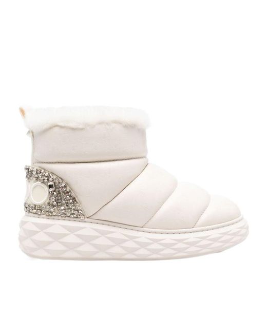 Jimmy Choo White Round Head Snow Boots