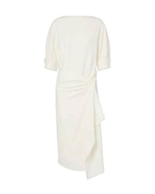 Proenza Schouler White Maisie Gathered Crêpe Midi Dress
