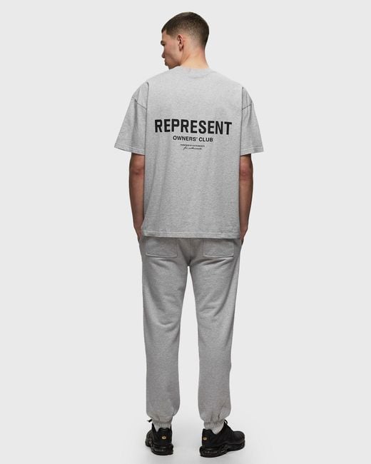 Represent Gray Owners Club Logo Printed Crewneck T-Shirt for men