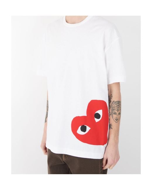 COMME DES GARÇONS PLAY White Short-Sleeved T-Shirt for men