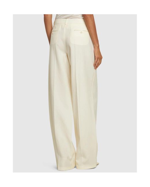 Magda Butrym White Iron-Sewn Wide-Leg Casual Pants