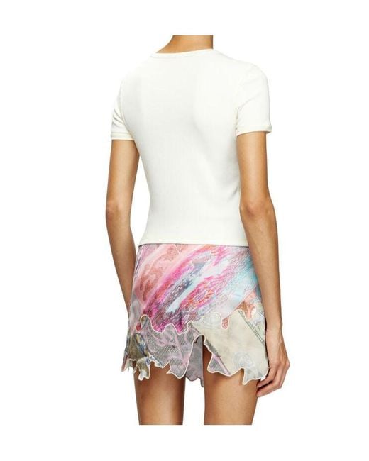 DIESEL Pink T-Ele Cropped T-Shirt