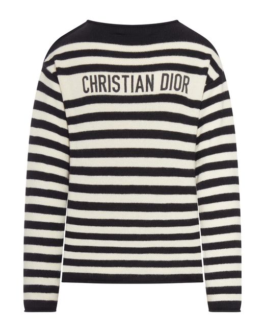 Dior Black Cashmere Blend Sweater With Logo