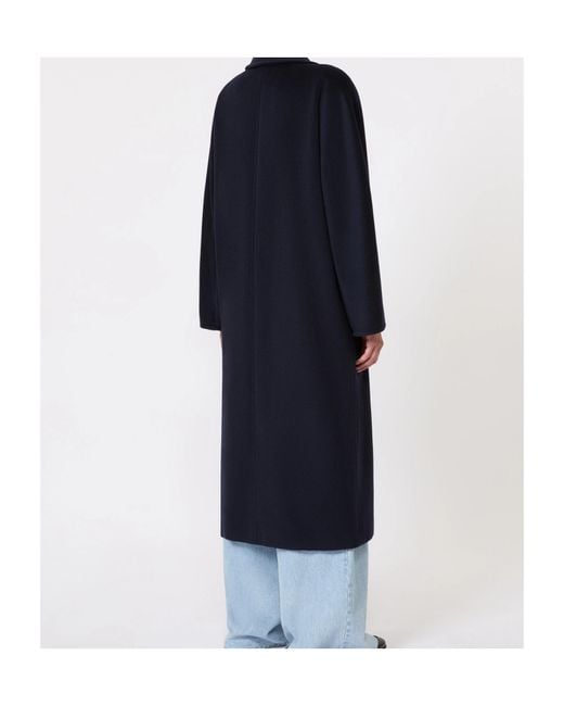 Max Mara Blue Madame Belted Double-Breasted Coat