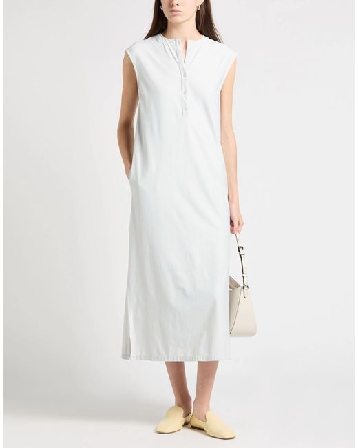 Max Mara White Solid Color Stretch Dress