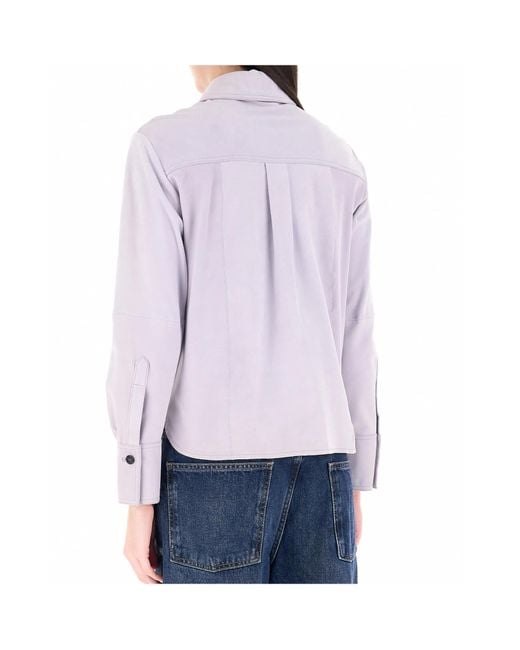 Marella Purple Long-Sleeved Shirt Jacket
