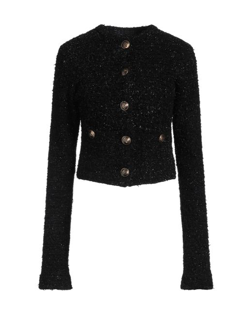 Balenciaga Black Metallic Tweed Coat