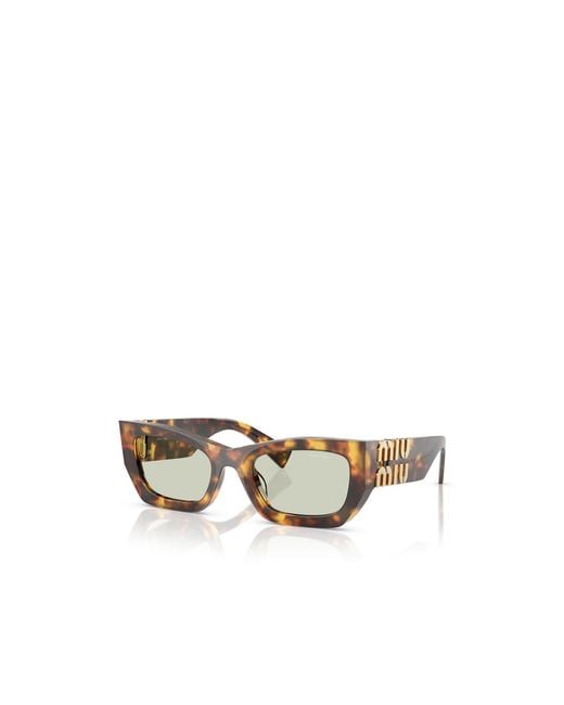 Miu Miu White Eyewear Square Frame Sunglasses