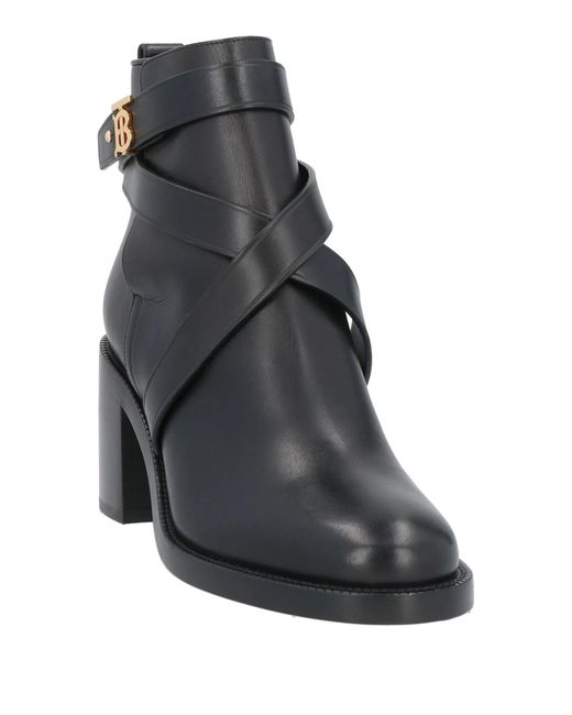 Burberry Black Leather Ankle Boots