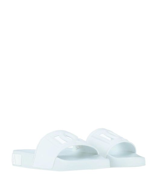 Dolce & Gabbana White Pool Slides Sandals