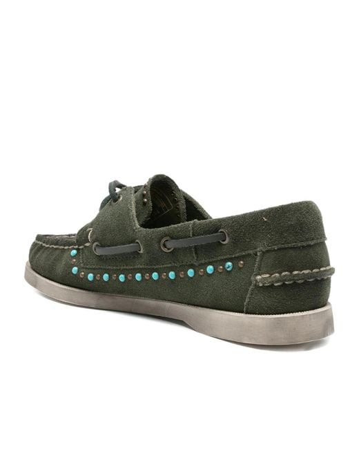 Sebago Green Suede Loafers