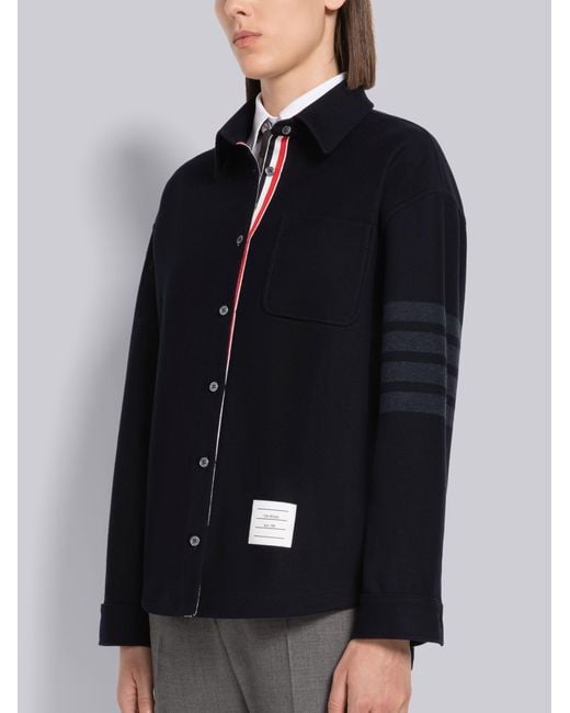 Thom Browne Blue Two-Tone 4-Bar Mini Dress