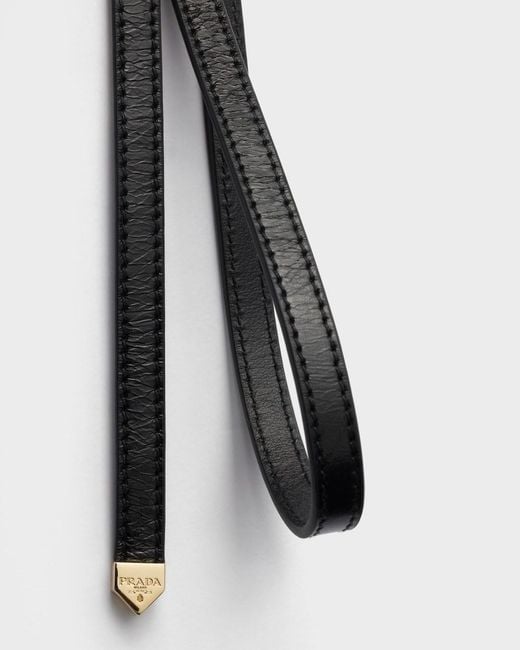 Prada White Slim Buckle Belt