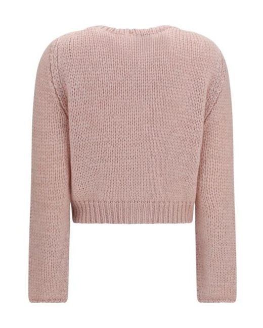 Forte_forte Pink Chunky Knit Buttoned Cardigan