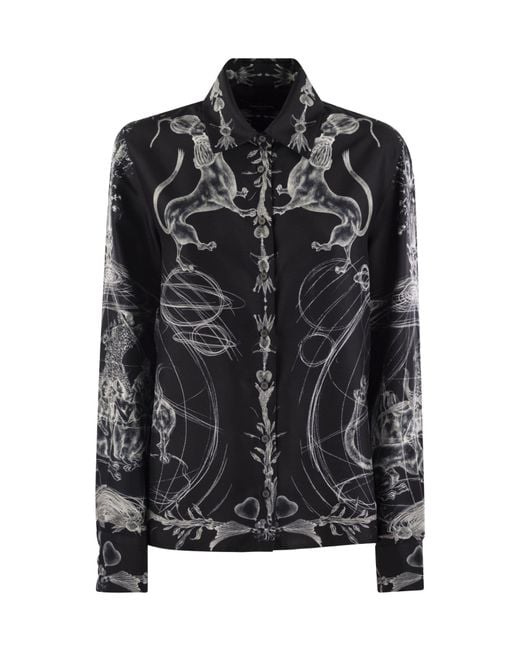 Fabiana Filippi Black Long Sleeved Graphic Printed Shirt