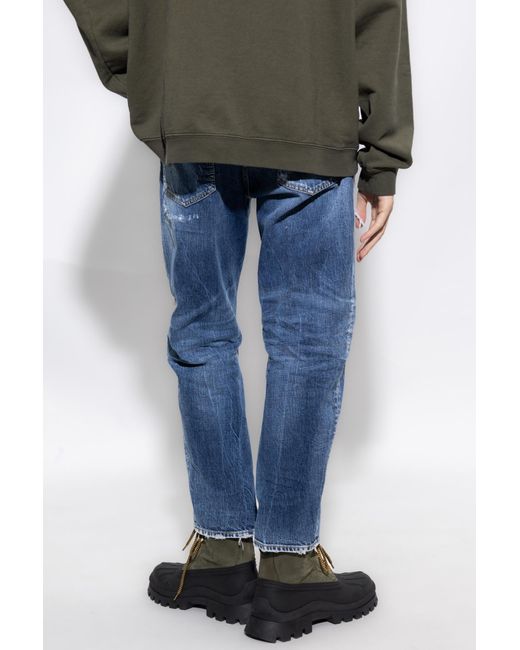 DSquared² Blue Logo Patch Distressed Jeans for men