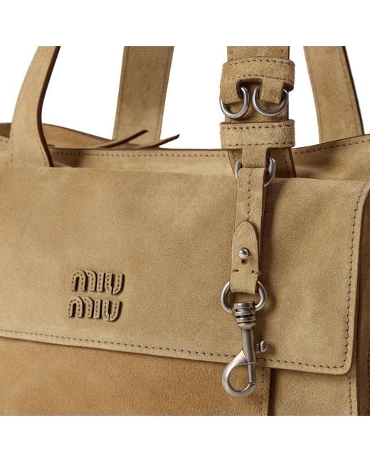 Miu Miu Natural Suede Shoulder Bag