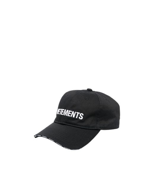 Vetements Black Logo-Embroidered Cotton Cap for men