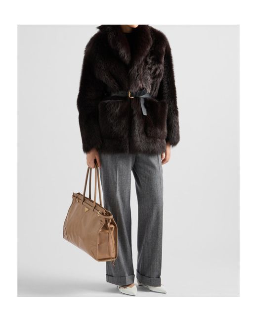 Prada Brown Bonnie Extra-Large Leather Handbag